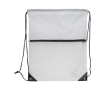 Sac à cordons en RPET avec poche frontale zippée 210T couleur blanc