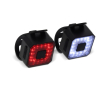 Ensemble de 2 lumières carrées rechargeables pour vélo couleur noir