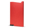 Porte-cartes en aluminium avec bouton et rangement pour 6 cartes couleur rouge