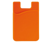 Porte-cartes en silicone en plusieurs couleurs à coller au téléphone couleur orange