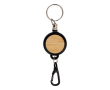 Porte-badge rond avec mousqueton et câble de 60 cm couleur noir