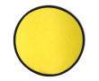 Frisbee pliable nylon disponible en plusieurs couleurs avec pochette couleur jaune