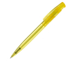 Stylo en plastique transparent entièrement coloré fabriqué dans l'UE couleur jaune transparent