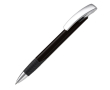Stylo personnalisable avec prise texturée et bouton en métal couleur noir