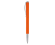 Stylo rotatif en aluminium avec clip et pointe métallique couleur orange