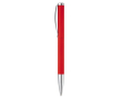 Stylo rotatif en aluminium avec clip et pointe métallique couleur rouge