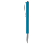 Stylo rotatif en aluminium avec clip et pointe métallique couleur bleu