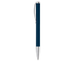 Stylo rotatif en aluminium avec clip et pointe métallique couleur bleu foncé