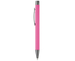 Stylo en aluminium avec finition douce au toucher et encre bleue couleur rose