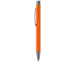 Stylo en aluminium avec finition douce au toucher et encre bleue couleur orange