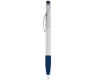Stylo en plastique avec pointeur et poignée texturée colorée couleur bleu foncé