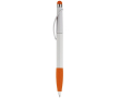 Stylo en plastique avec pointeur et poignée texturée colorée couleur orange
