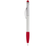 Stylo en plastique avec pointeur et poignée texturée colorée couleur rouge