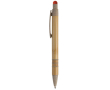 Stylo en bambou et paille de blé avec pointeur coloré couleur orange