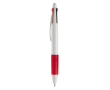 Stylo multifonction 4 en 1 avec poignée colorée couleur rouge