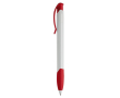 Stylo en plastique blanc avec clip incurvé coloré fabriqué en UE couleur rouge