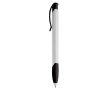 Stylo en plastique blanc avec clip incurvé coloré fabriqué en UE couleur blanc/noir