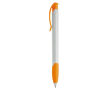Stylo en plastique blanc avec clip incurvé coloré fabriqué en UE couleur orange