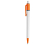 Stylo blanc avec détails sur la pointe et le clip fabriqué en UE couleur orange
