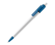Stylo blanc avec détails sur la pointe et le clip fabriqué en UE couleur bleu ciel