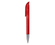 Stylo transparent en plastique avec pointe métallique, UE, encre bleue couleur rouge transparent