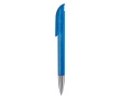 Stylo transparent en plastique avec pointe métallique, UE, encre bleue couleur bleu transparent