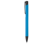 Stylo en aluminium avec revêtement en caoutchouc de plusieurs couleurs couleur cyan