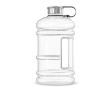 Grande bouteille en plastique avec poignée et bouchon fixe 2,2L couleur blanc transparent