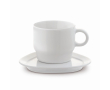 Tasse à café avec soucoupe triangulaire fabriquée en UE 180ml couleur blanc