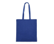 Petit sac en coton recyclé avec soufflet et poignées 140 g/m2 couleur bleu