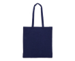 Petit sac en coton recyclé avec soufflet et poignées 140 g/m2 couleur bleu foncé
