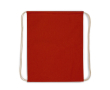 Sac à dos en coton coloré avec cordons naturels 140 g/m2 couleur rouge