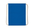 Sac à dos en coton coloré avec cordons naturels 140 g/m2 couleur bleu