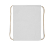 Sac à dos en coton coloré avec cordons naturels 140 g/m2 couleur blanc