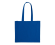 Grand sac en coton OEKO-TEX de couleurs avec soufflet 140 g/m2 couleur bleu