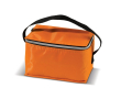 Glacière en polyester coloré avec petite poignée noire pour 6 canettes couleur orange