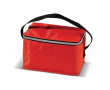 Glacière en polyester coloré avec petite poignée noire pour 6 canettes couleur rouge