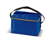 Glacière en polyester coloré avec petite poignée noire pour 6 canettes couleur bleu