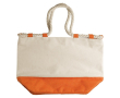 Sac en toile avec base colorée et cordons résistants couleur orange