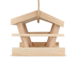 Mangeoire pour oiseaux en bois FSC avec corde pour suspendre couleur bois