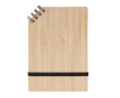 Bloc-notes avec couverture en bambou et spirale en coin A6 couleur naturel