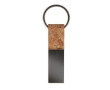 Porte-clés rectangulaire en liège et métal à personnaliser couleur naturel