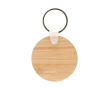 Porte-clés circulaire en bambou à personnaliser Ø45mm couleur naturel