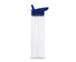 Gourde en RPET transparente avec bouchon à paille pliable 600ml couleur bleu