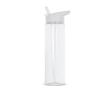 Gourde en RPET transparente avec bouchon à paille pliable 600ml couleur blanc