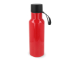 Gourde en RPET colorée avec anse de transport en caoutchouc 600ml couleur rouge