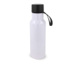 Gourde en RPET colorée avec anse de transport en caoutchouc 600ml couleur blanc