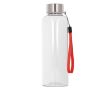 Gourde en RPET transparente avec cordon coloré 500ml couleur rouge transparent