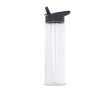 Gourde en RPET transparente avec bouchon à paille pliable 600ml couleur gris foncé
