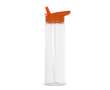 Gourde en RPET transparente avec bouchon à paille pliable 600ml couleur orange